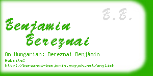 benjamin bereznai business card